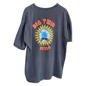 Harley Davidson Big Twin Aruba T-Shirt Mens XXL 2XL Black Motorcycle Tee CLEAN!